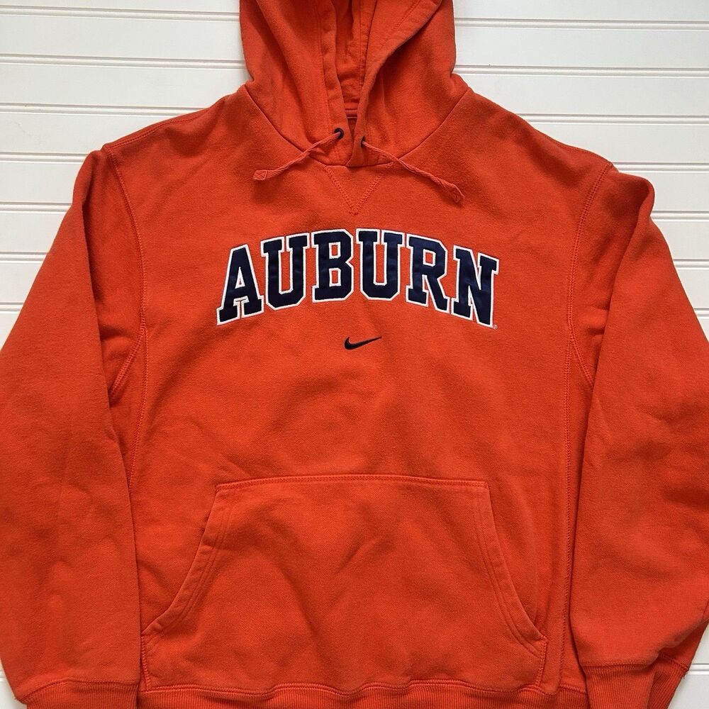 Auburn University Tigers Hoodie Sweatshirt Nike Medium Early 2000s Orange